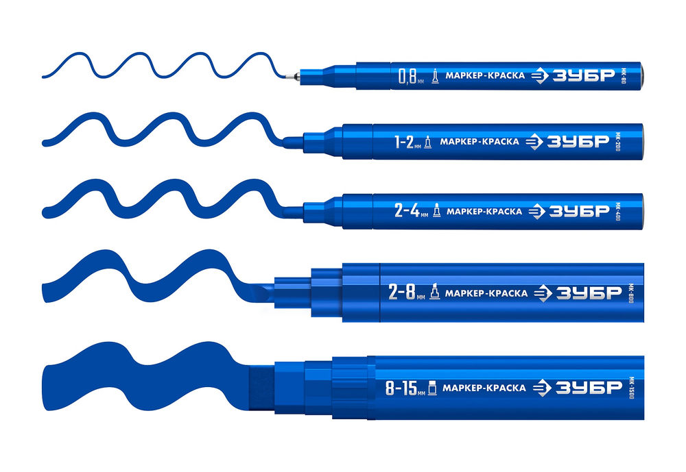 Маркер-краска МК-1500 синий, 8-15 мм ЗУБР 06329-7