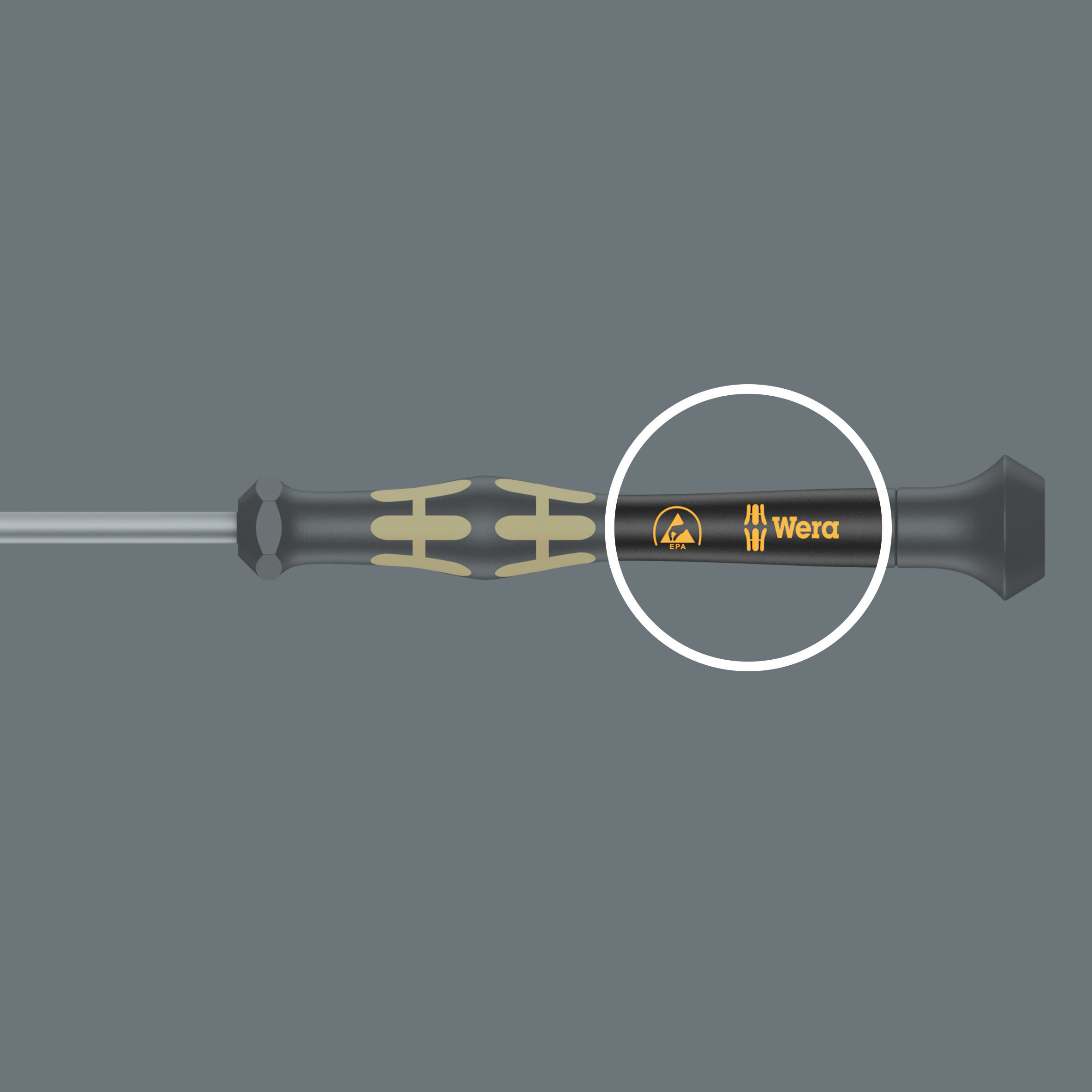 Отвёртка крестовая антистатическая прецизионная PH 1 x 80 мм ESD Kraftform Micro серия 1550 PH Wera WE-030112