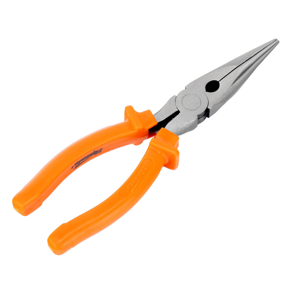 Длинногубцы прямые Classic, 200 мм, шлифованные, пластмассовые рукоятки Sparta (17163)