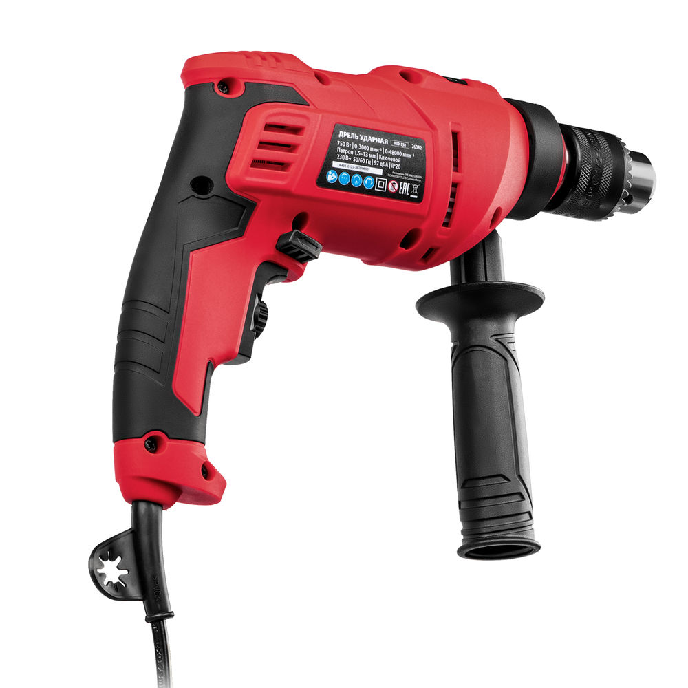 Дрель ударная MID-750, 750 Вт, 0-3000 об/мин, 0-48000 уд/мин MTX (26382)