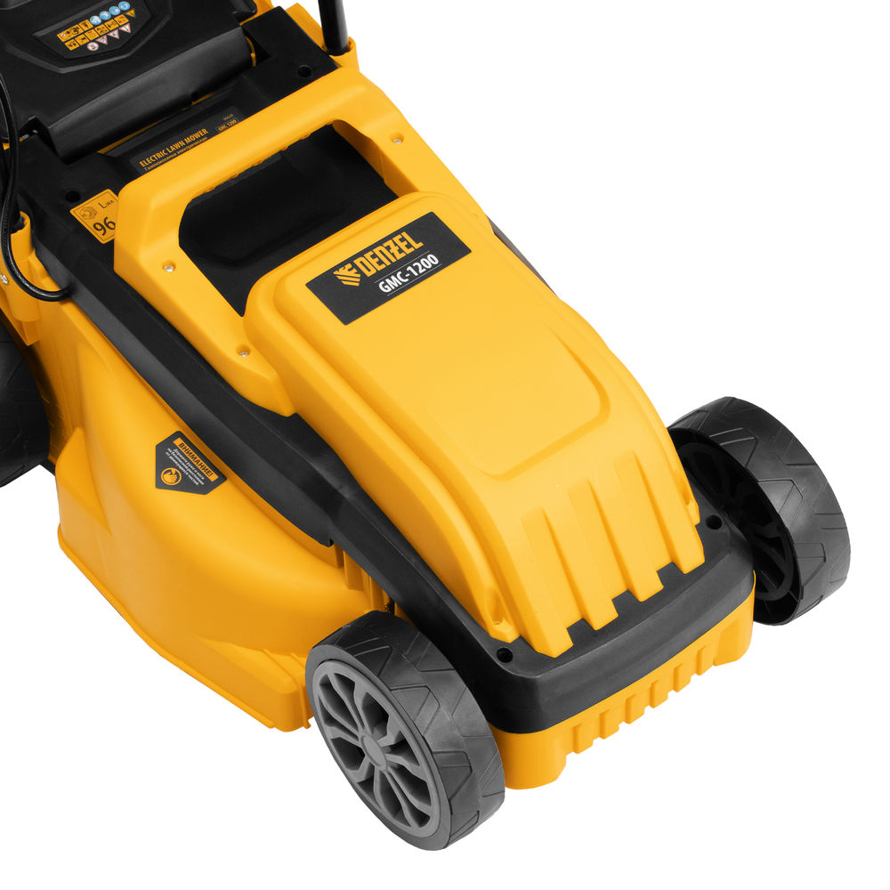 Газонокосилка электрическая GMC-1200, шир.,32см, 1200 Вт, 3 уров., травосб. 30 л Denzel (96628)