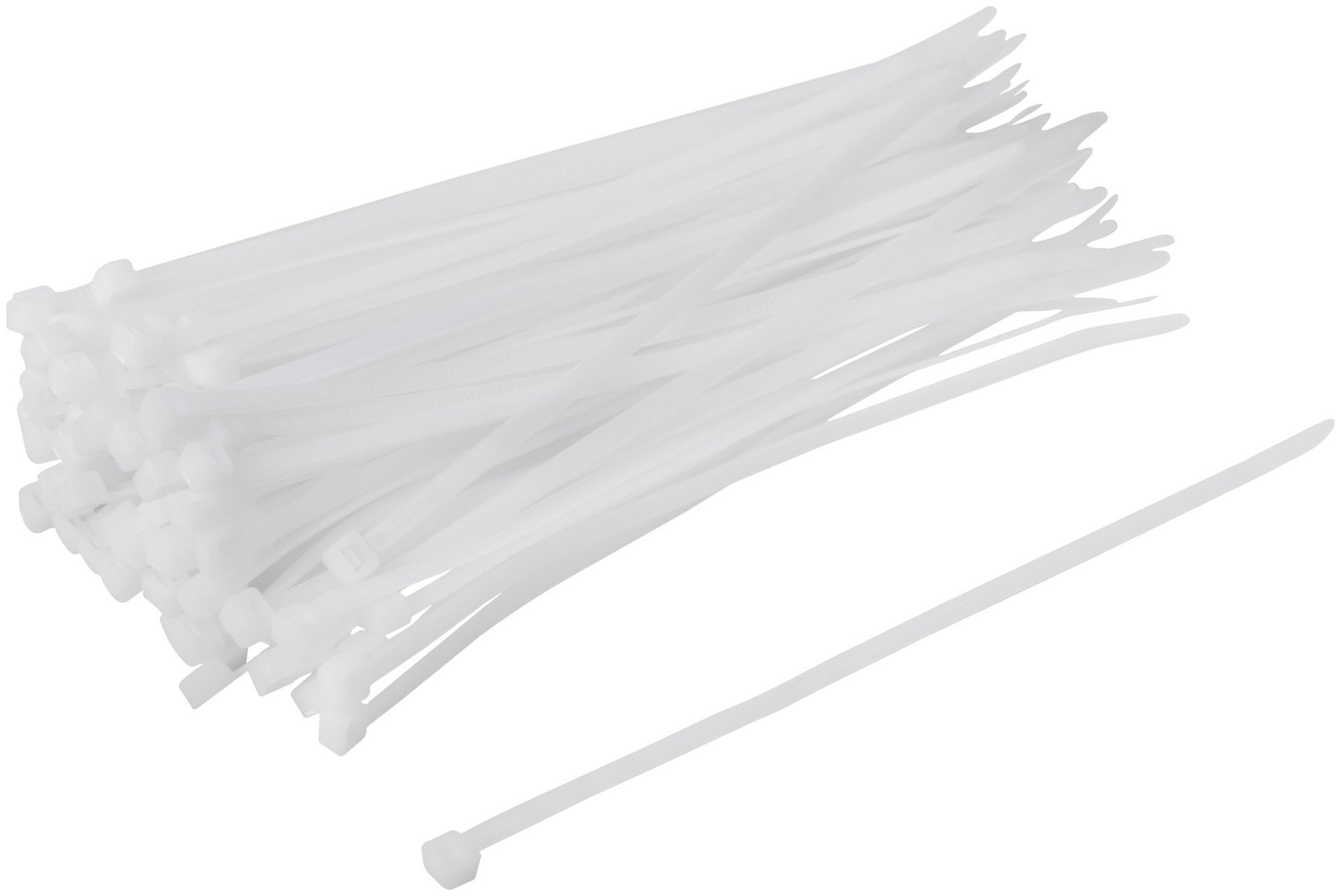 Хомуты нейлоновые для проводов, белые 100 шт., 4,8х200 мм (60254М)