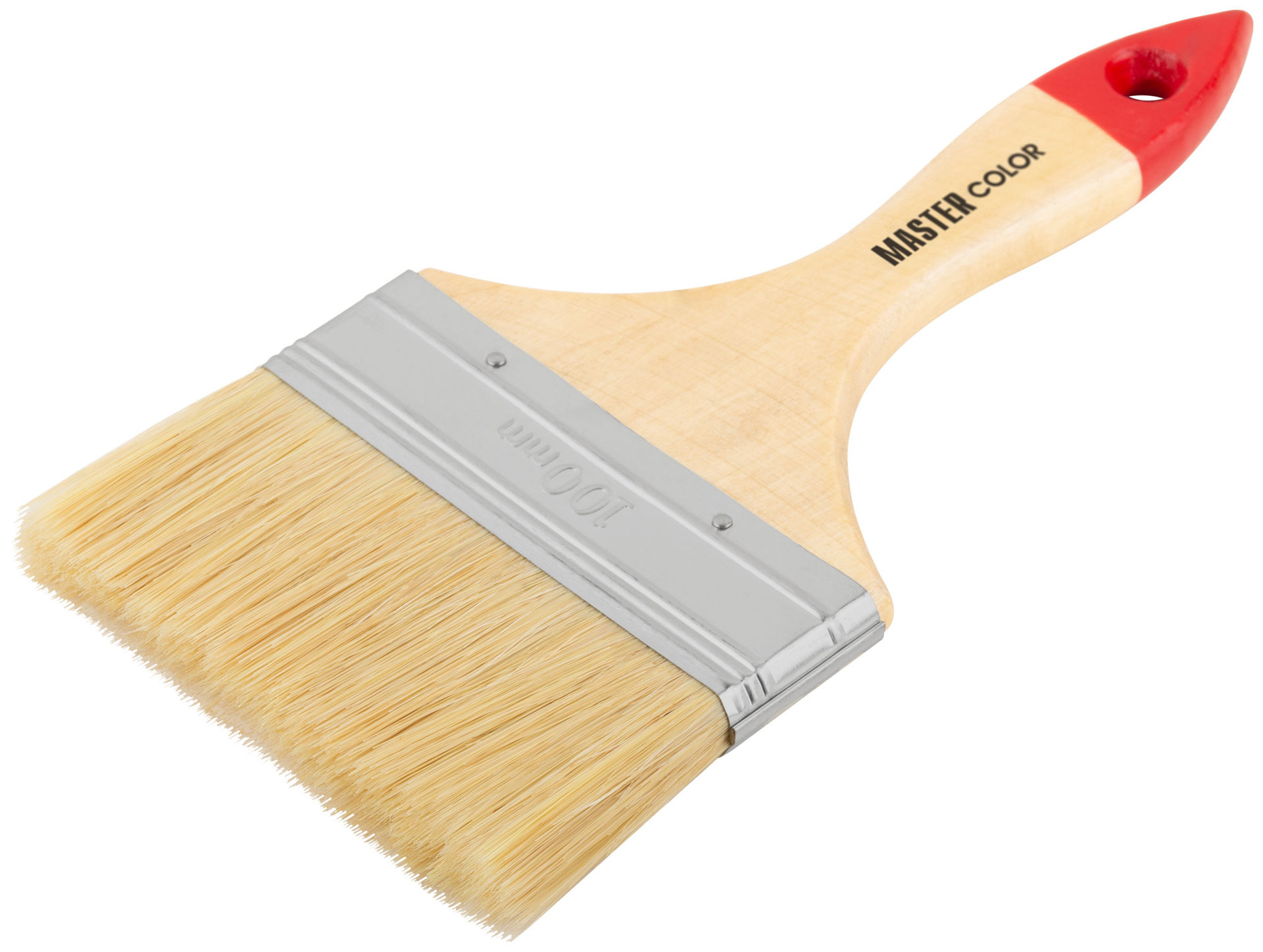 Кисть флейцевая, натур. щетина, 55% топс, лакиров.ручка, ширина 100 мм (30-0016)