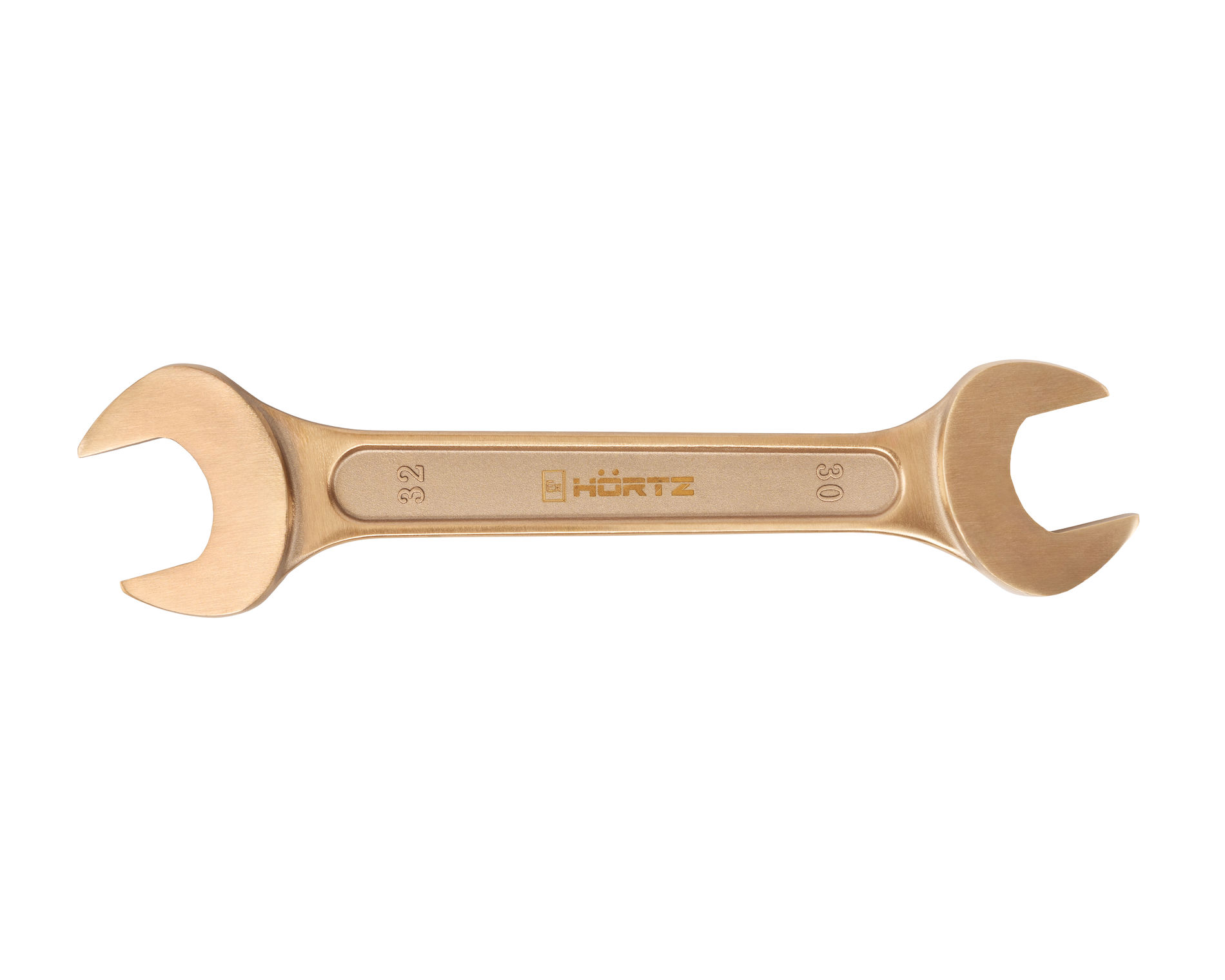 Ключ гаечный рожковый двусторонний 30х32 искробезопасный сплав BeCu, HORTZ