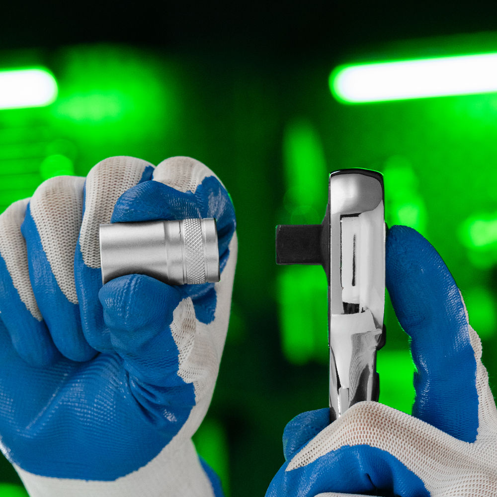 Ключ-трещотка 1/2, 45 зубьев, цельнометаллический, с быстрым сбросом, CrV, хром Сибртех