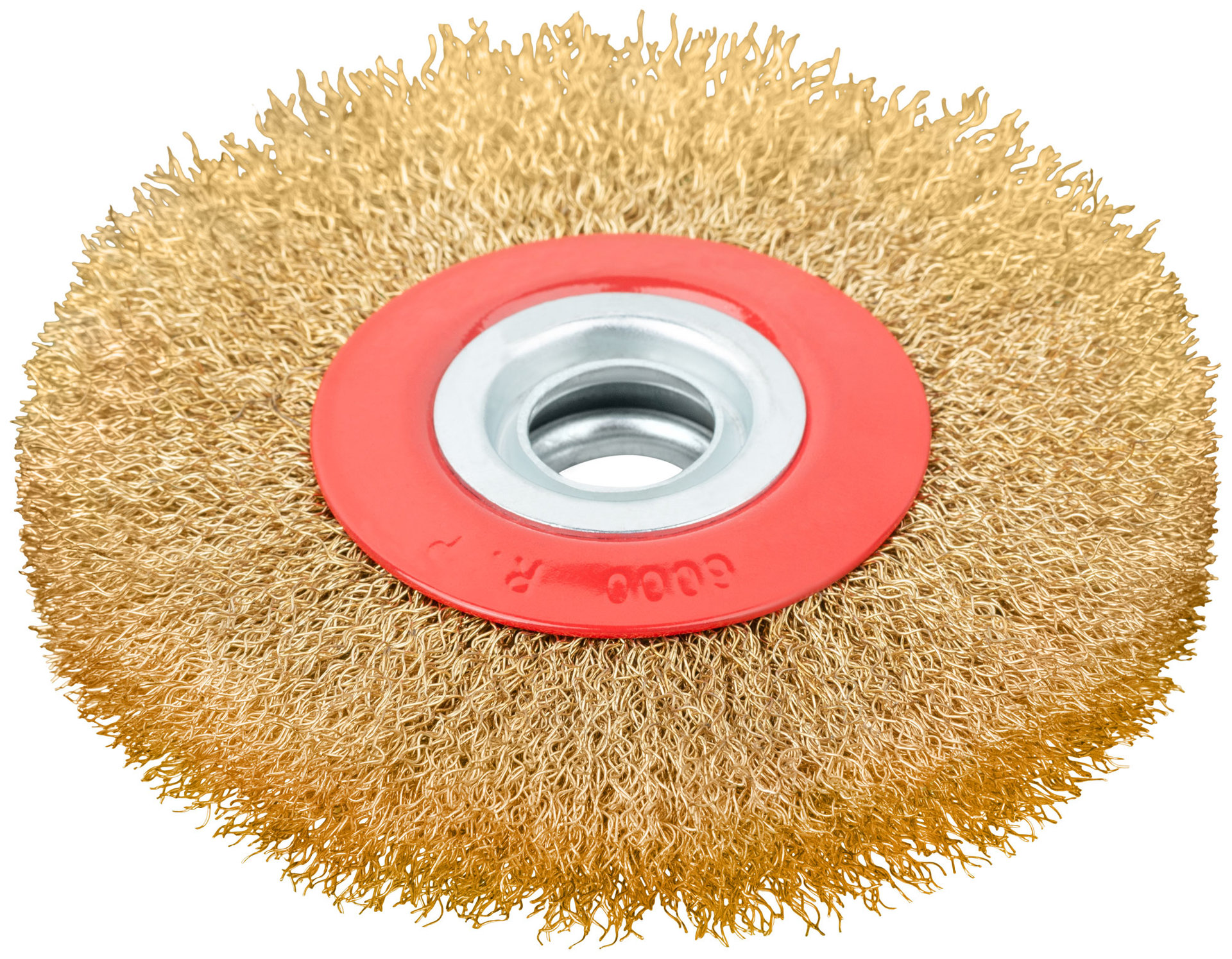 Корщетка-колесо, стальная латунированная волнистая проволока 125 мм (39012)