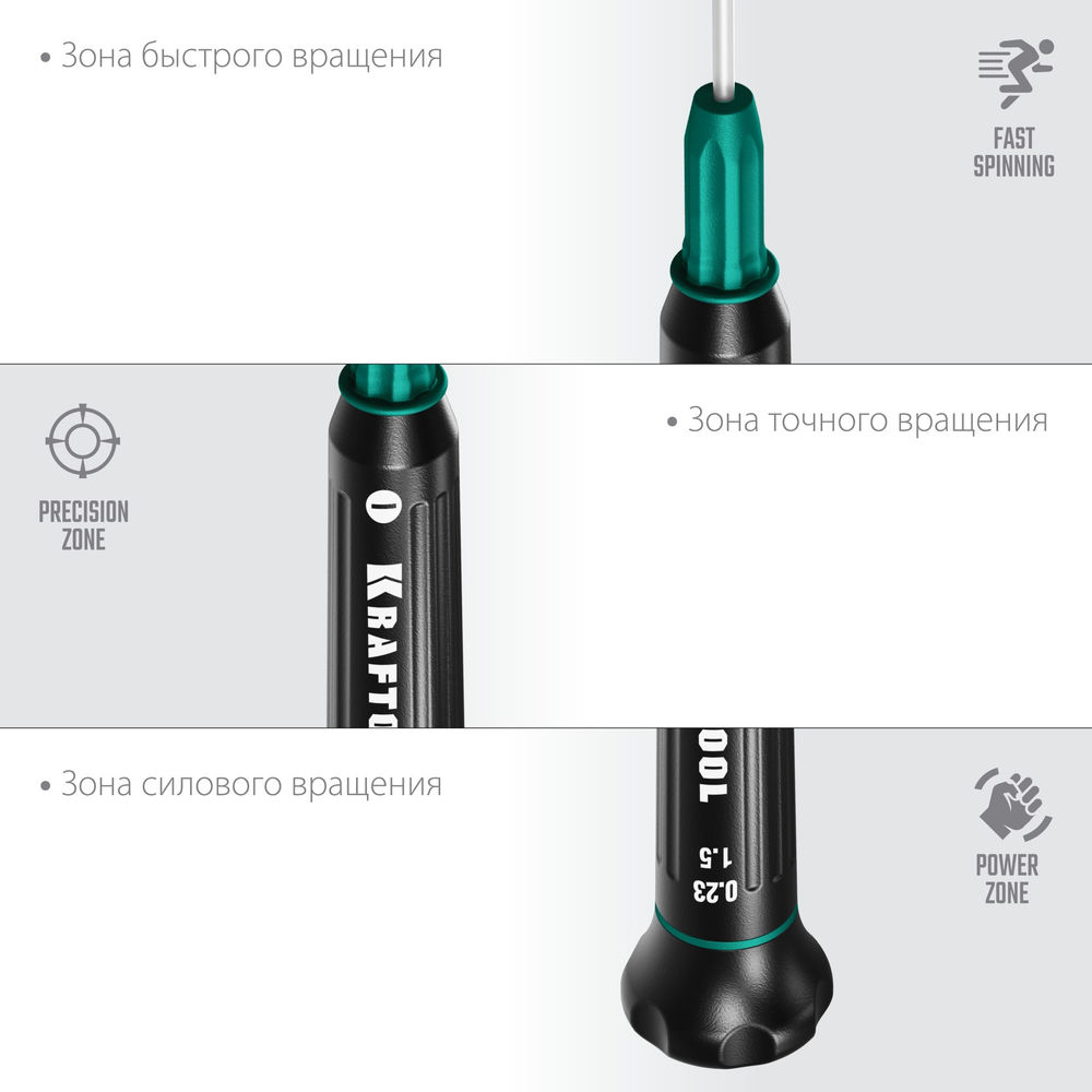 Набор отверток Precision-12, 12 предм., для точных работ KRAFTOOL 25689