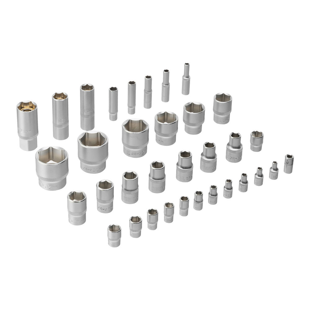 Набор инструментов, 1/2, 1/4, CrV, S2, пластиковый кейс, 84 предмета Denzel