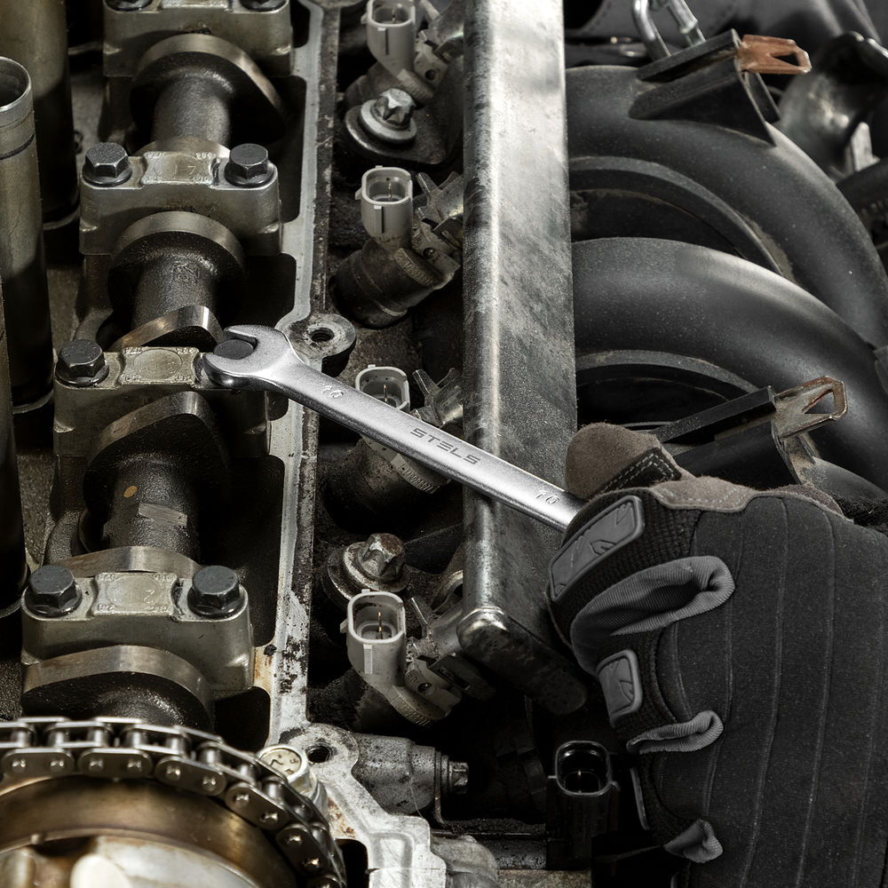 Набор ключей комбинированных 6-32 мм, 22 шт, CrV, матовый хром Stels (15423)