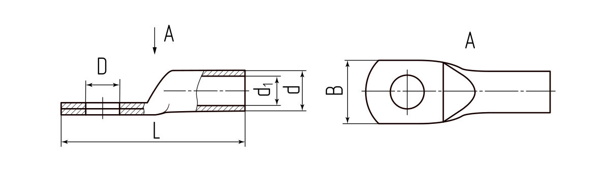 Наконечник кабельный ТМЛ(DIN) 625-20 (КВТ) (65251)