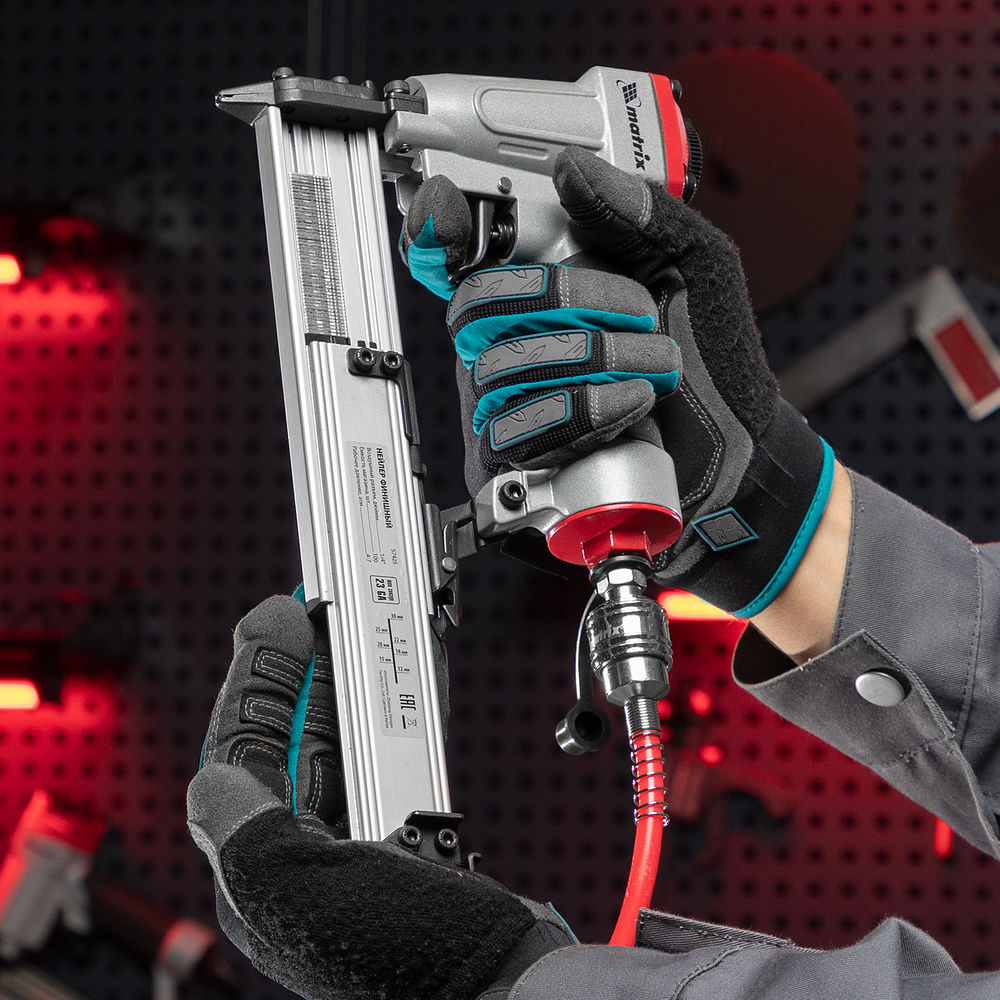 Нейлер финишный, шпилькозабивной пистолет, пневматический, гвоздь 23GA D 0.64 мм длина 10-30 мм Matrix (57425)