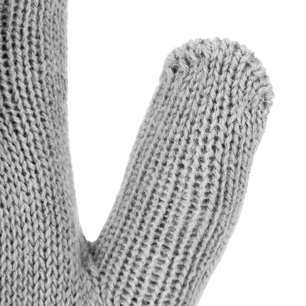 Перчатки трикотажные, акрил, двойные, серая туча, двойная манжета Сибртех (68682)