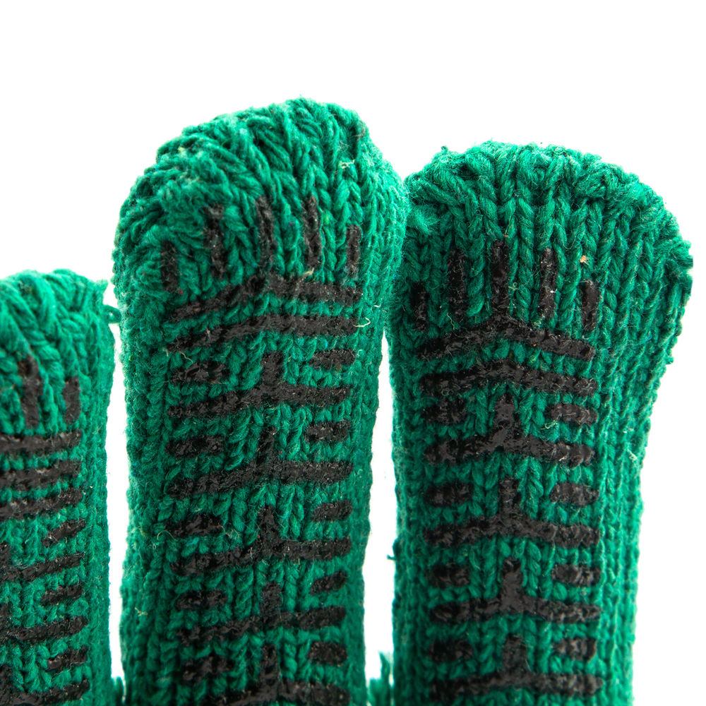 Перчатки трикотажные усиленные, гелевое ПВХ-покрытие, 7 класс, зеленые Сибртех (68184)