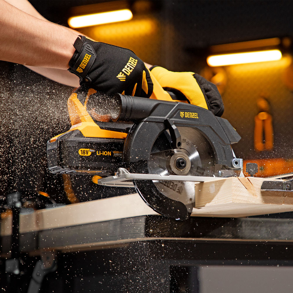 Пила циркулярная аккумуляторная бесщет. CCS-165, 18В Li-Ion Denzel (27401)