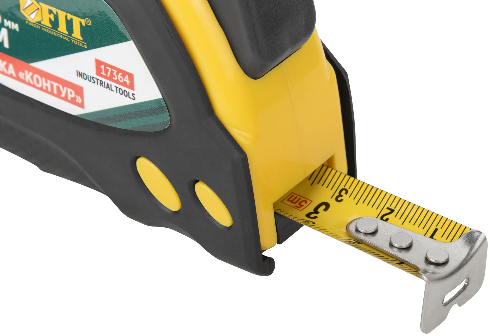 Рулетка Контур с автостопом, прорезиненный корпус 5 м x 19 мм