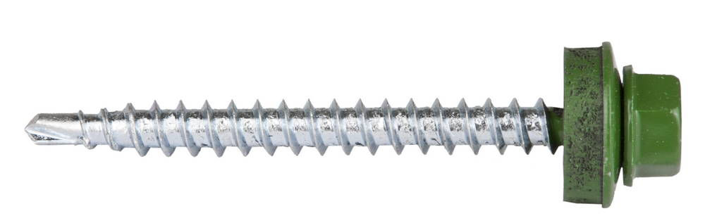 Саморез кровельный 50 х 4.8 мм, RAL 6002 зелёный лист, 250 шт Профессионал СКД ЗУБР 4-300315-48-050-6002