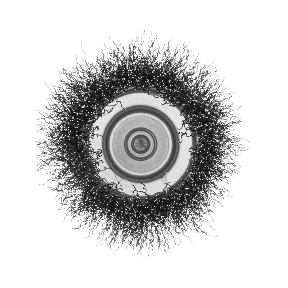 Щетка для дрели, 75 мм, Чашка, со шпилькой, нержавеющая витая проволока Denzel (744773)