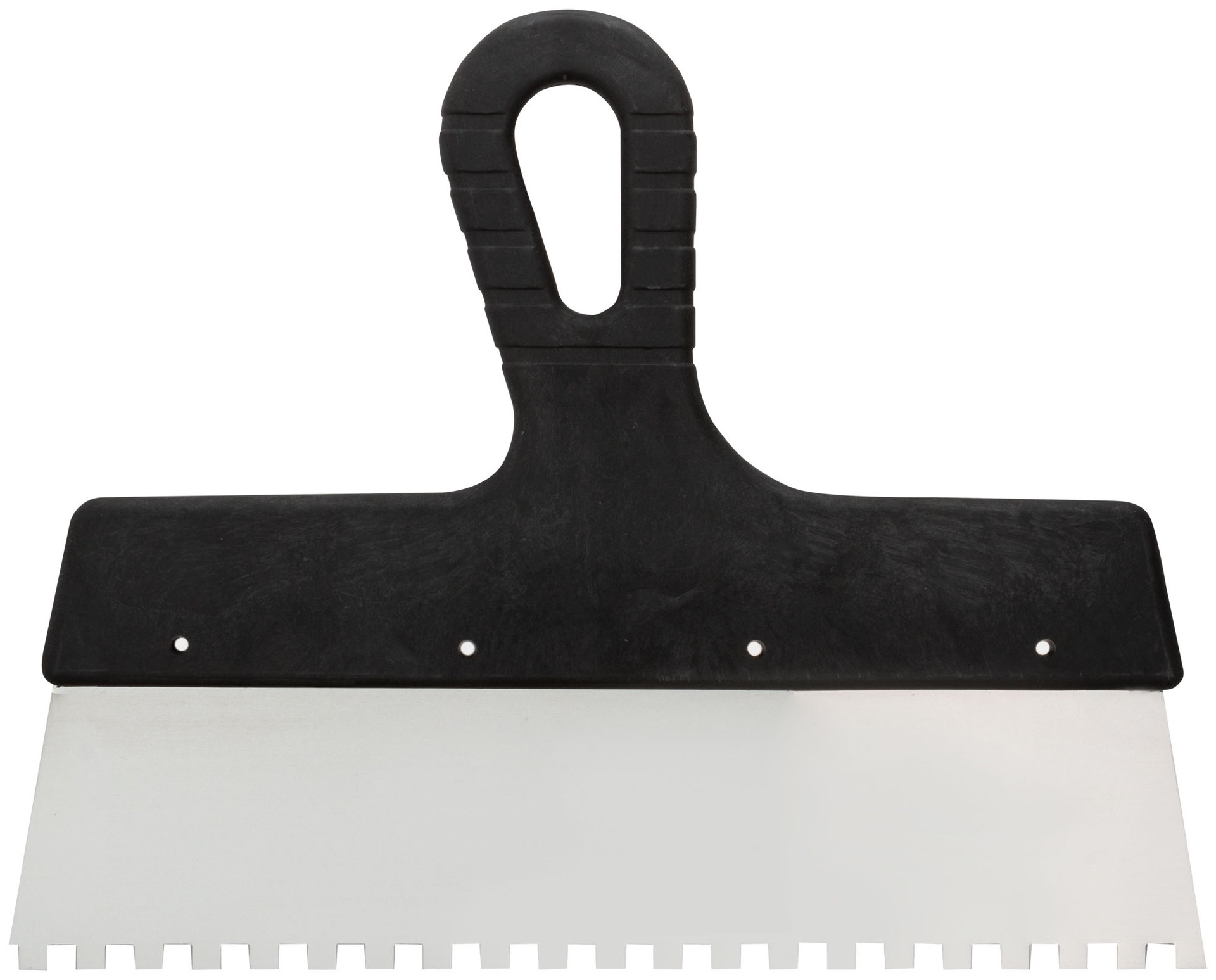 Шпатель зубчатый, 6х6 мм, нержавеющая сталь, пластиковая ручка, 250 мм (30-2346)