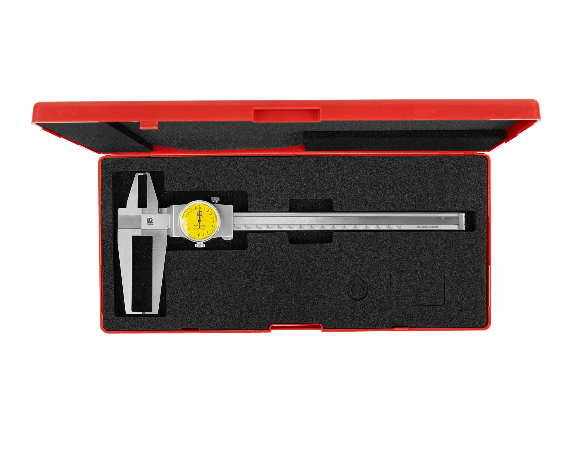 Штангенциркуль с круговой шкалой 10-200/18-200 0,02 для измерения внутр. канавок с лезвийными губками 175-834 Guanglu