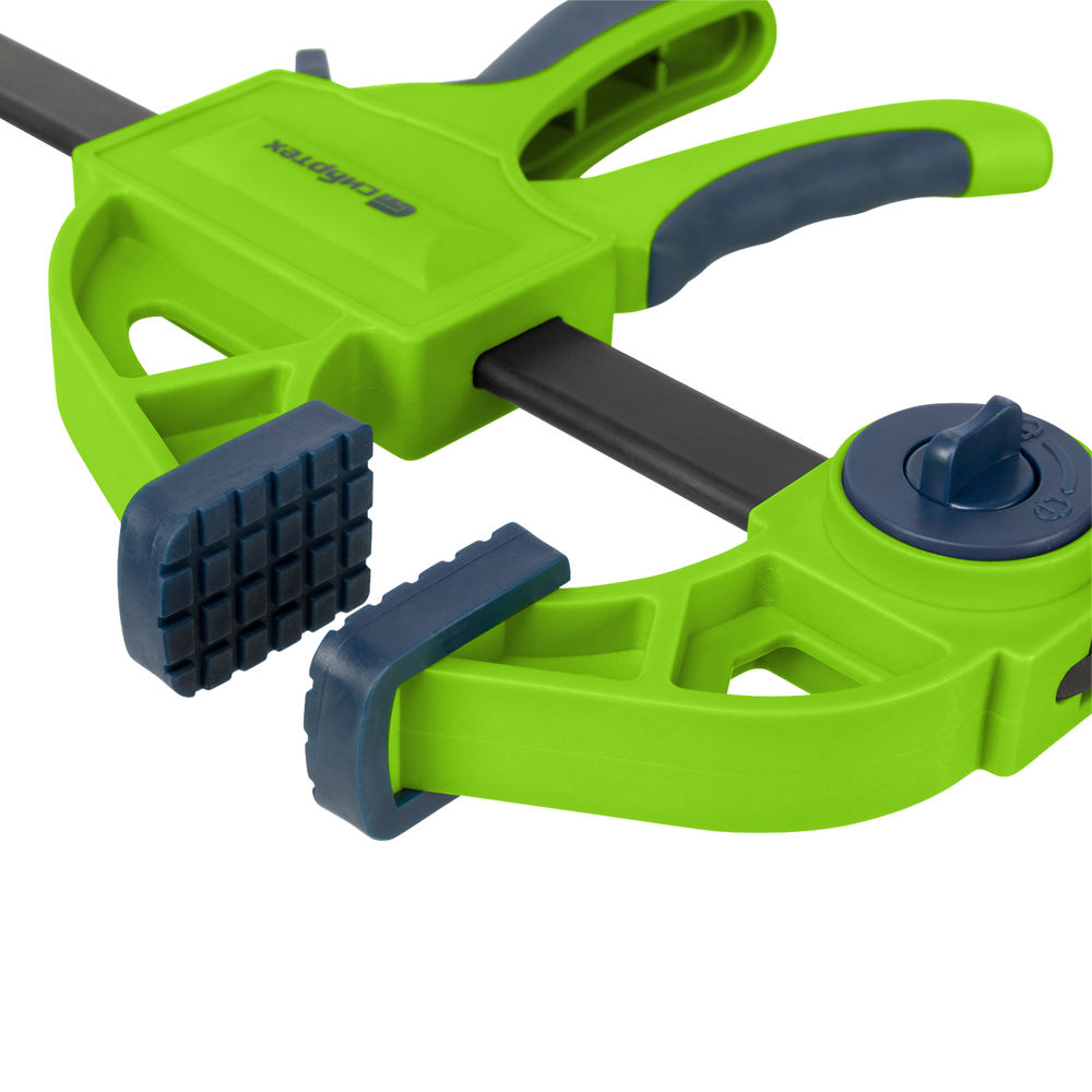 Струбцина F-образная, быстрозажимная, 150 х 70 х 360 мм, пластиковый корпус, фиксатор, двухкомпонентная рукоятка Сибртех (20563)