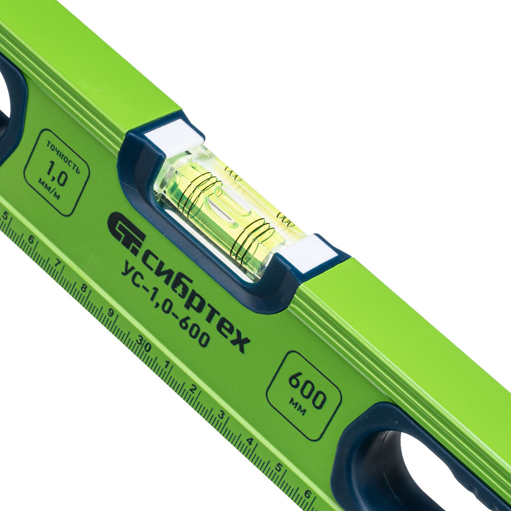 Уровень алюминиевый УС-1, 0-600, фрезерованный, 3 глазка, рукоятки, 600 мм Сибртех (34101)