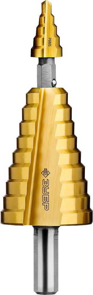 Сверло ступенчатое составное 4–35 мм, 15 ступеней, покрытие NiT ЗУБР 29673-4-35