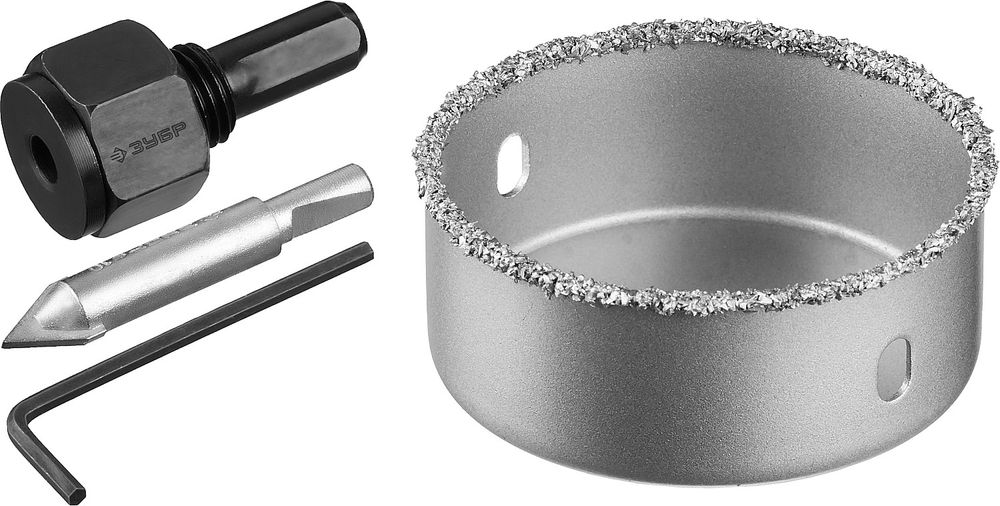 Коронка-чашка с державкой и сверлом 67 мм, L 25 мм, карбид вольфрама ЗУБР Профессионал 33360-067_z01