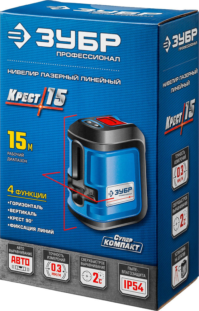 Лазерный нивелир Крест 15, 15 м ЗУБР Профессионал 34902_z01