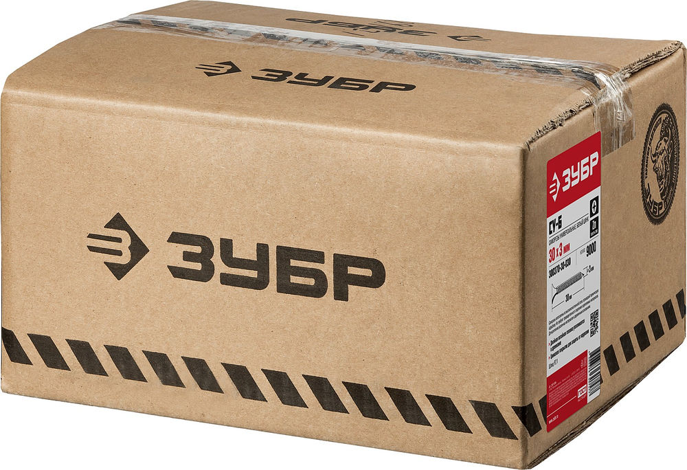 Саморез универсальный 30 х 3.0 мм, белый цинк, 9000 шт СУ-Б ЗУБР 300370-30-030