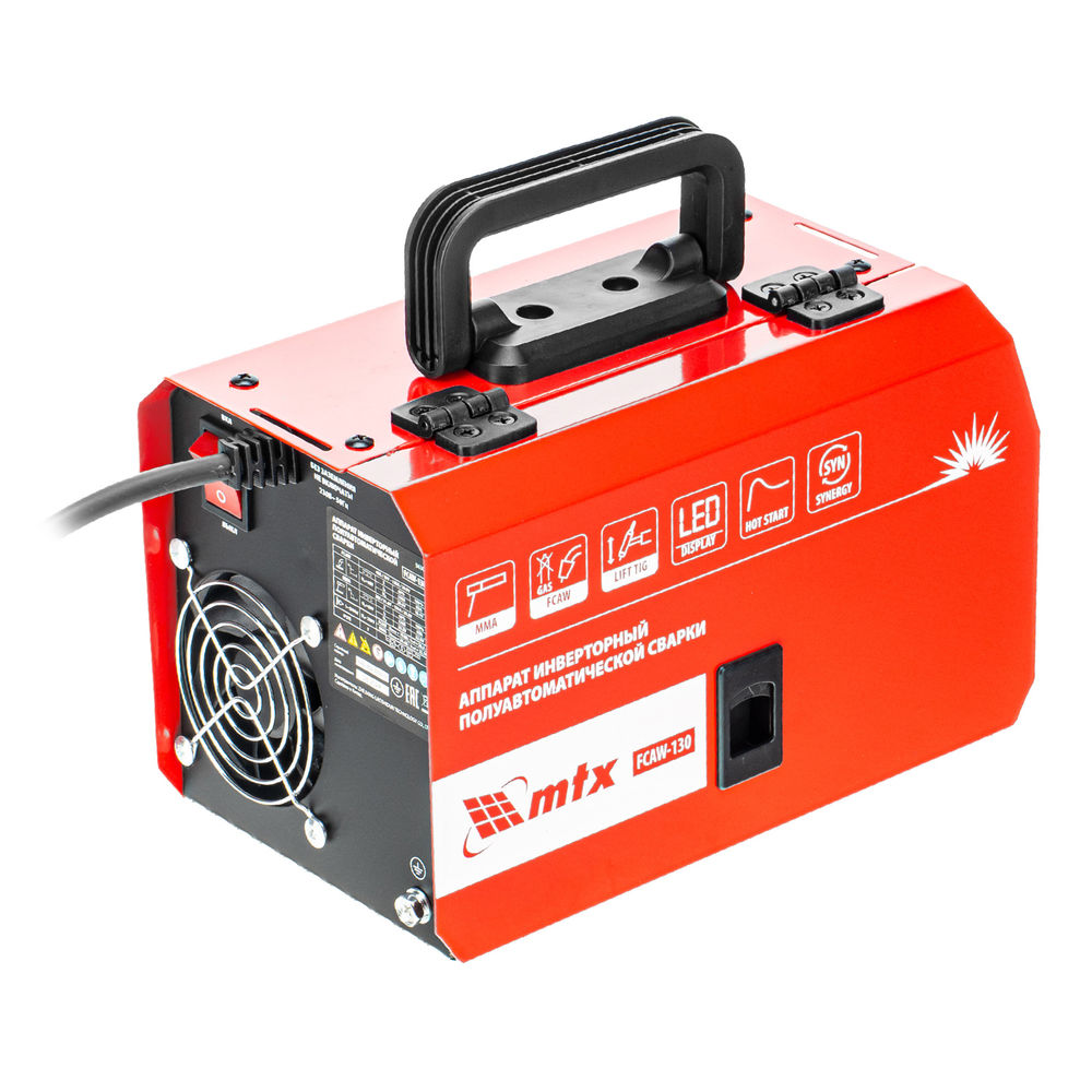 Аппарат инвертор. полуавтомат. cварки FCAW-130, 130 А, ПВ 60%// MTX (94300)