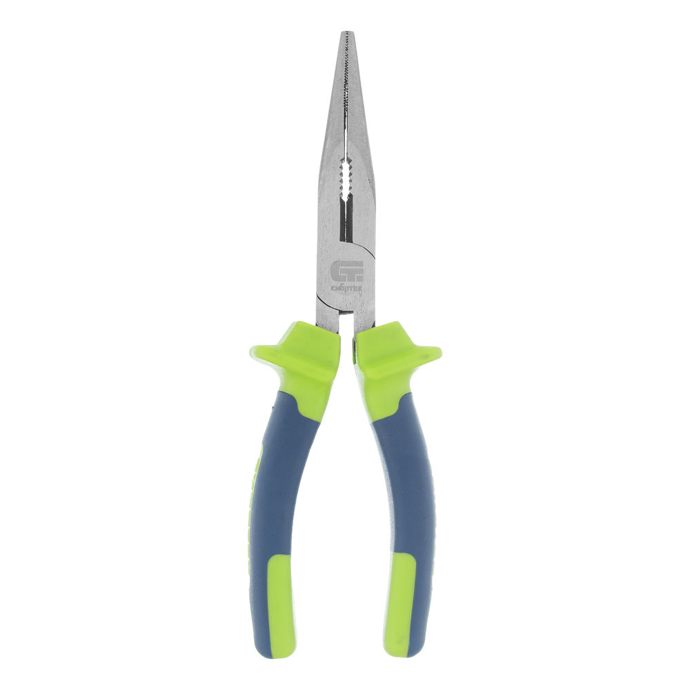 Длинногубцы прямые, 180 мм, двухкомпонентные рукоятки Сибртех (17105)