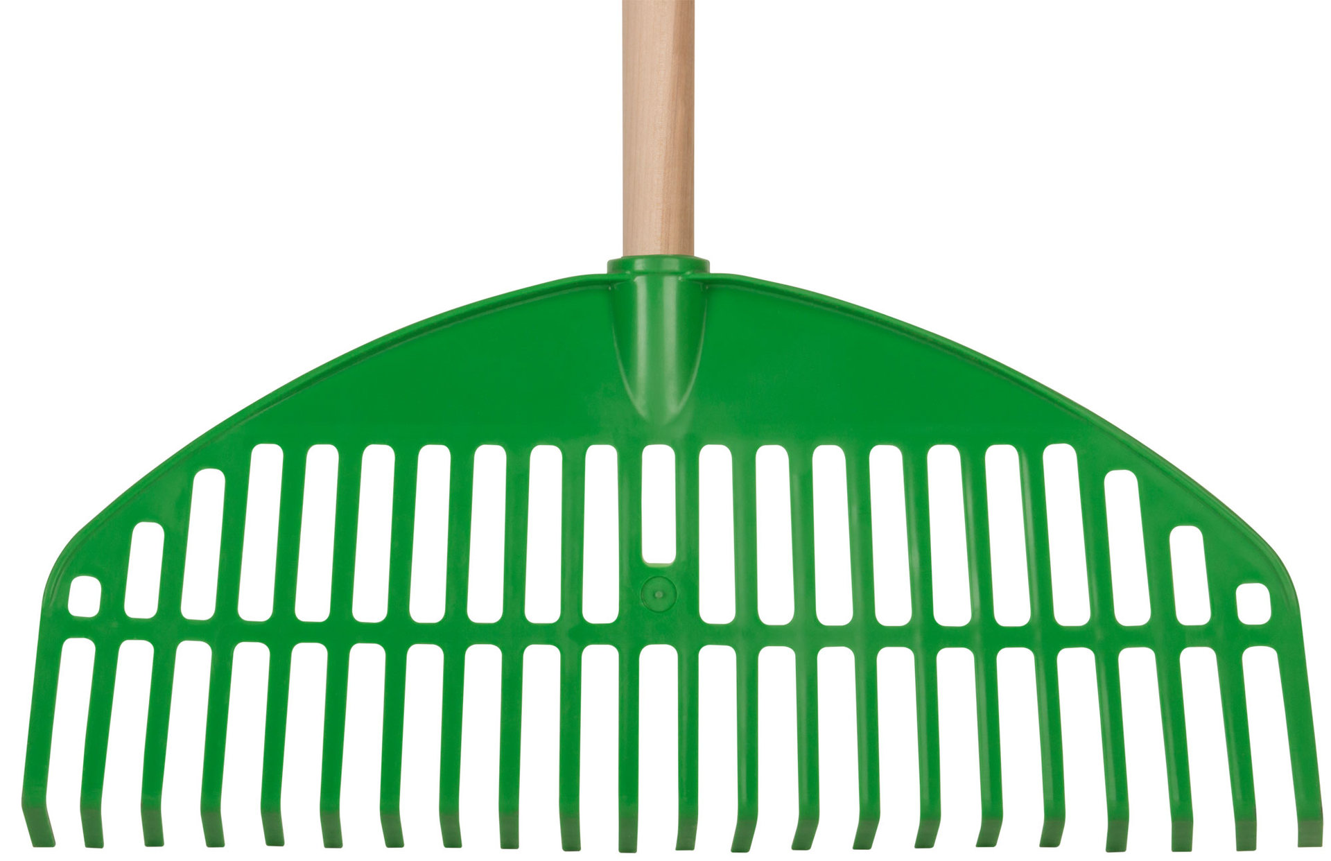 Грабли веерные пластиковые Оазис, 22 зуба, 440 мм, с деревянным черенком (76947)