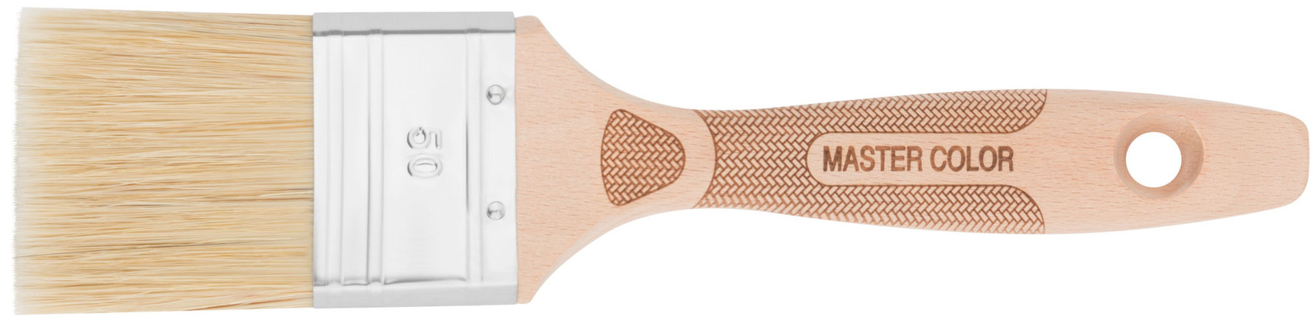 Кисть флейцевая, толщ. 16 мм, 70% ПБT/30% светлая натур. щетина, нерж. обжим, буковая ручка, ширина 50 мм (30-0043)