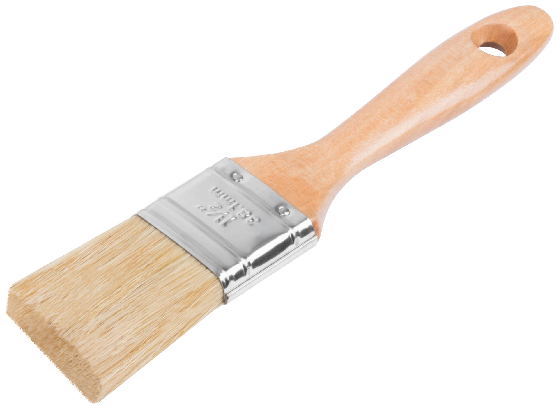Кисть флейцевая Профи, натур.светлая щетина, деревянная ручка 1,5 (38 мм) (01114)