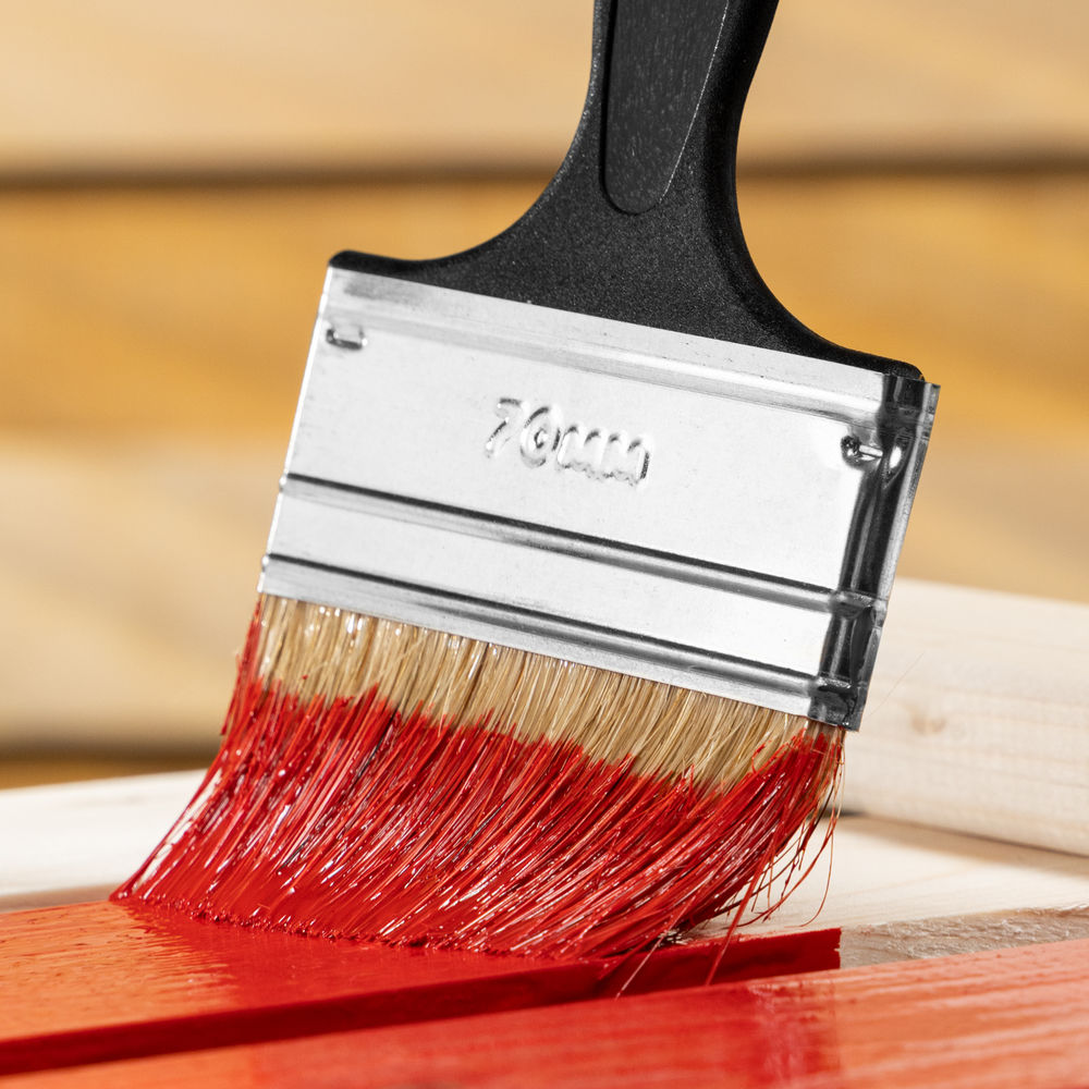 Кисть флейцевая Стандарт, 70 х 6 мм, натуральная щетина, пластиковая ручка Сибртех (82506)