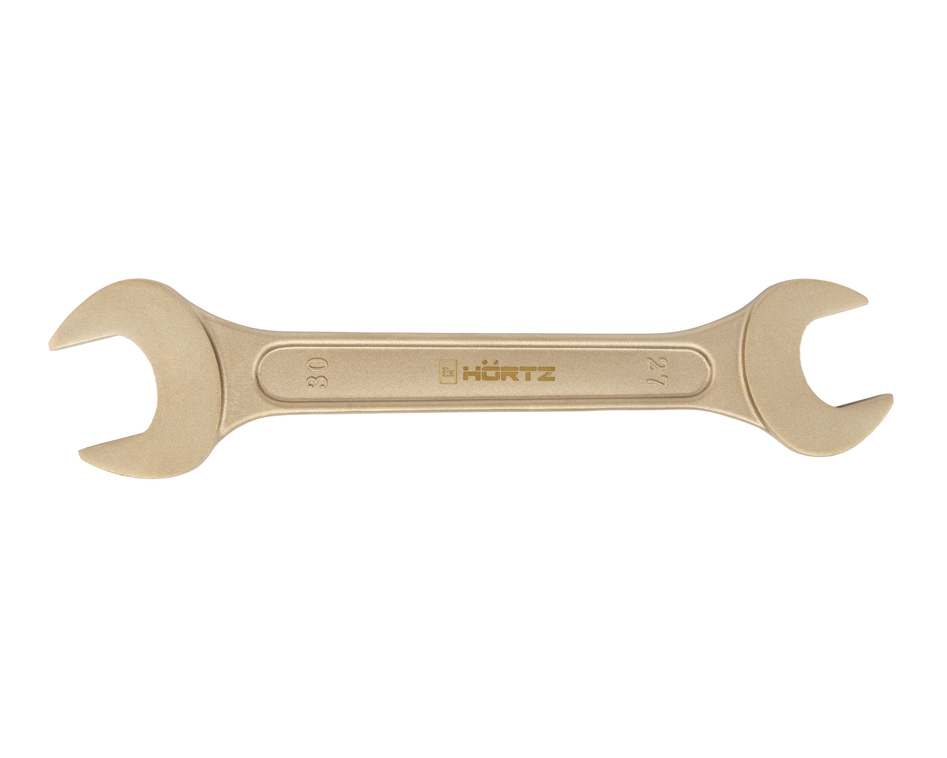 Ключ гаечный рожковый двусторонний 27х30 искробезопасный сплав AlCu 146-2730, HORTZ