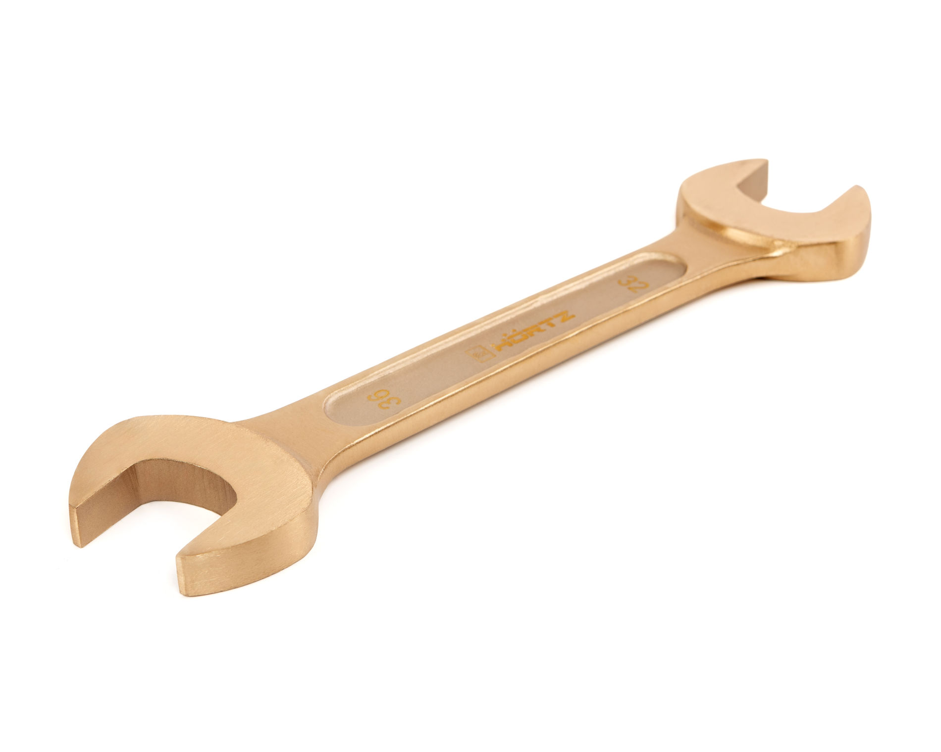 Ключ гаечный рожковый двусторонний 32х36 искробезопасный сплав BeCu, HORTZ