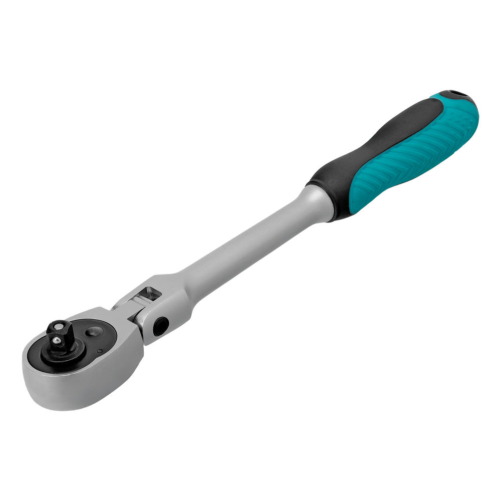 Ключ-трещотка шарнирный 1/4, СrV, 72 зуба, с быстрым сбросом, матовый хром Stels