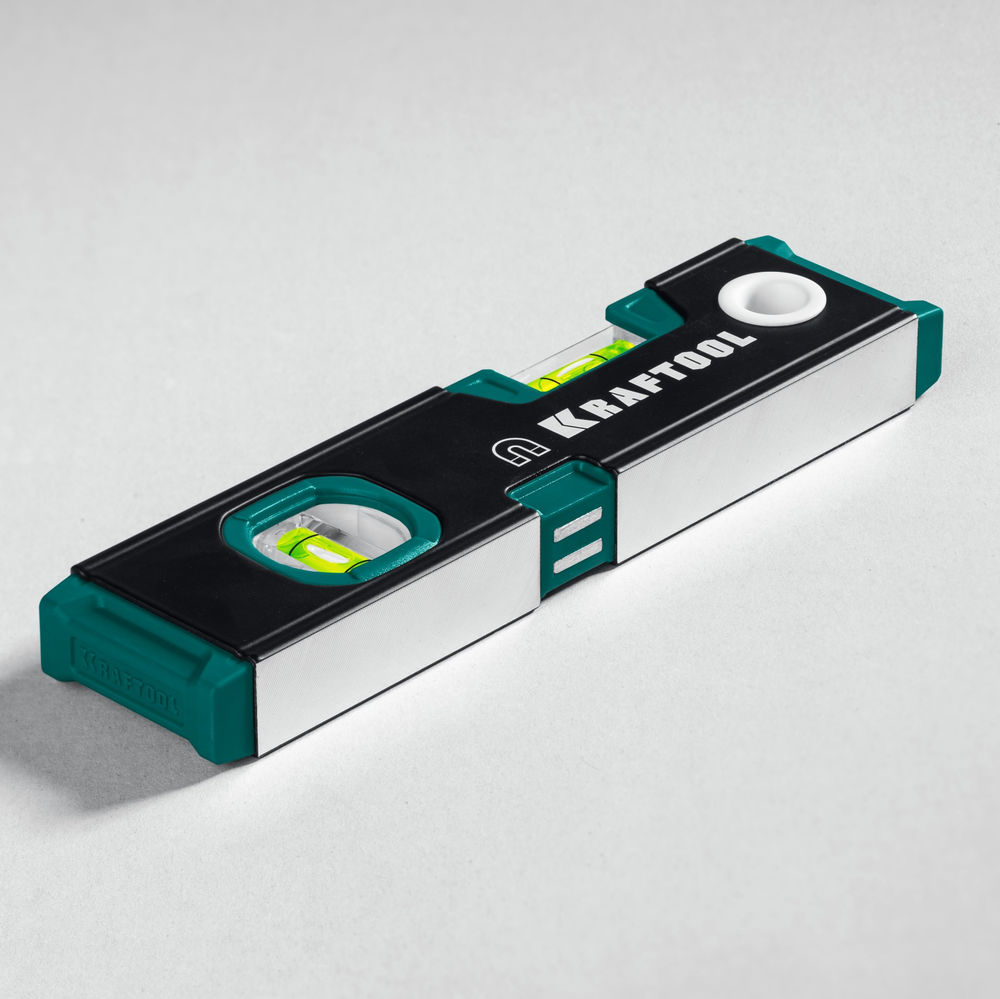 Компактный магнитный уровень KOMPAKT-200, 200 мм, усиленный профиль, с зеркальным глазком KRAFTOOL 34782