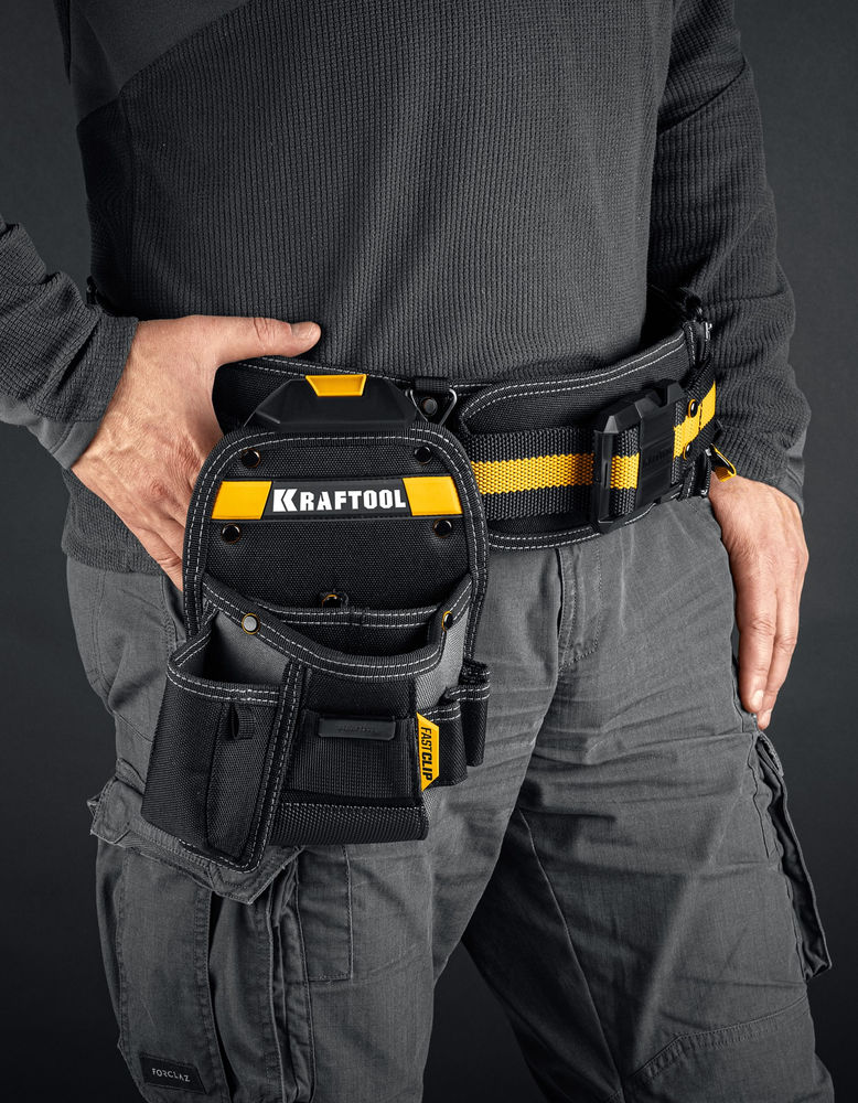 Сумка поясная 170 х 260 мм с быстросъёмным креплением FastClip KP-8 KRAFTOOL 38776