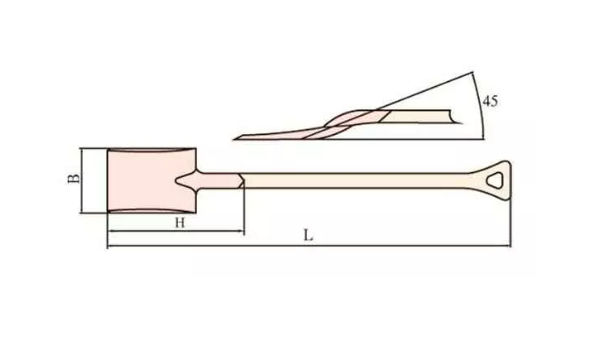 Лопата совковая (исп.А), искробезопасный сплав BeCu 198-1004, HORTZ