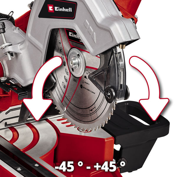 Пила торцовочная Einhell TE-SM 216 Dual, 1800Вт, 216х30мм х60 зб,пропил305х65мм,лазер (4300865)