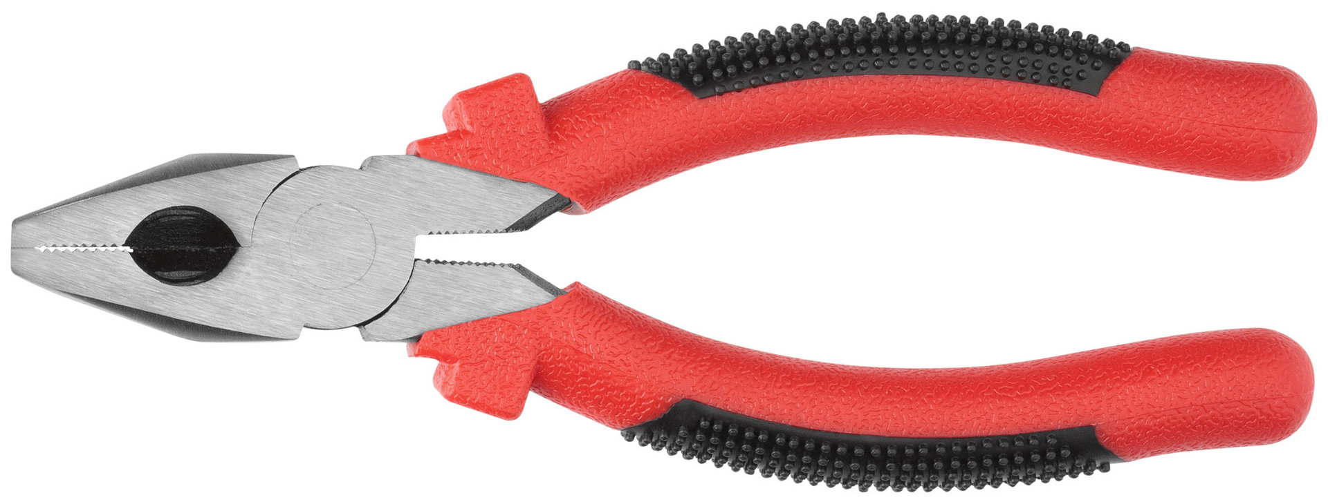 Плоскогубцы комбинированные Стандарт красно-черные пластиковые ручки, полированная сталь 165 мм (48165)
