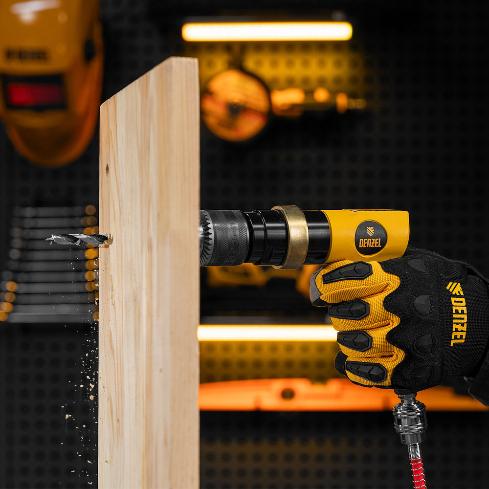 Пневматическая дрель PD500, 500 об/мин, 114 л/мин, 13 мм Denzel (57478)