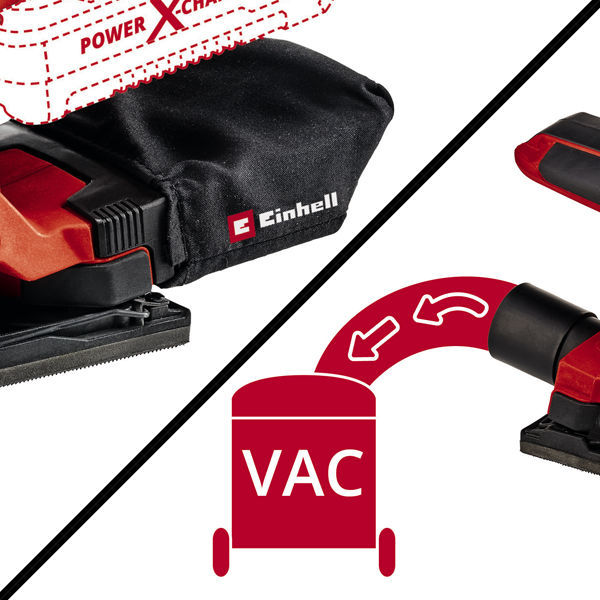 Шлифмашина акк. вибрационная Einhell PXC TC-OS 18/187 Li, 18В,подошва 187х94мм,2мм,24000/мин,без АКК (4460725)