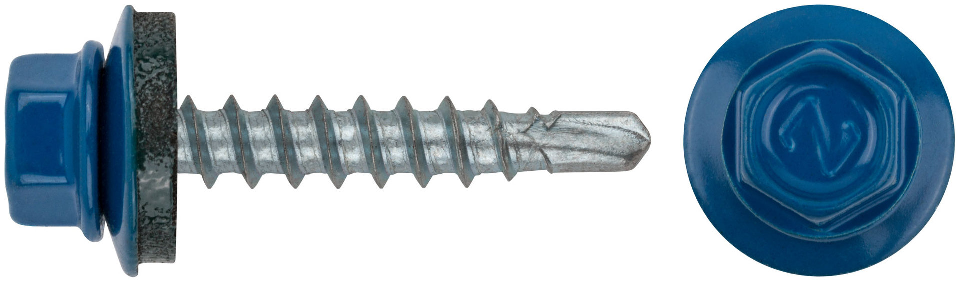 Шурупы кровельные со сверлом 4.8 х 28 синий 100шт , RAL 5005 Фасовка (23513-0)