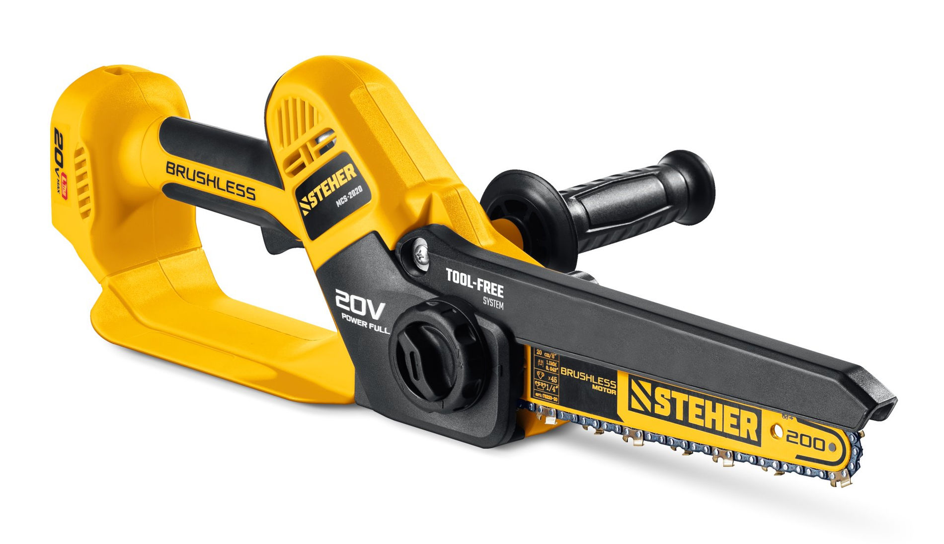 STEHER 20 В, 200 мм шина, без АКБ (LMS), мини-пила цепная аккумуляторная (MCS-2020)