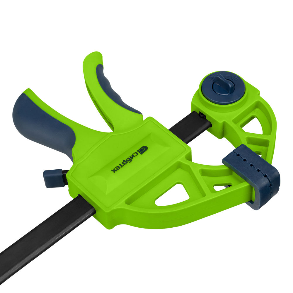 Струбцина F-образная, быстрозажимная, 150 х 70 х 360 мм, пластиковый корпус, фиксатор, двухкомпонентная рукоятка Сибртех (20563)