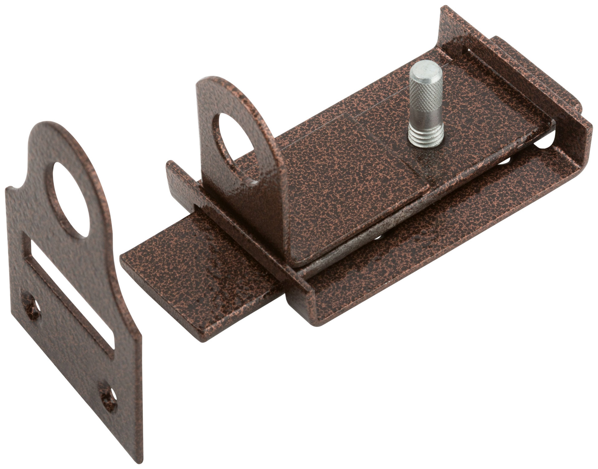 Засов накладной с проушинами, медь (66675)