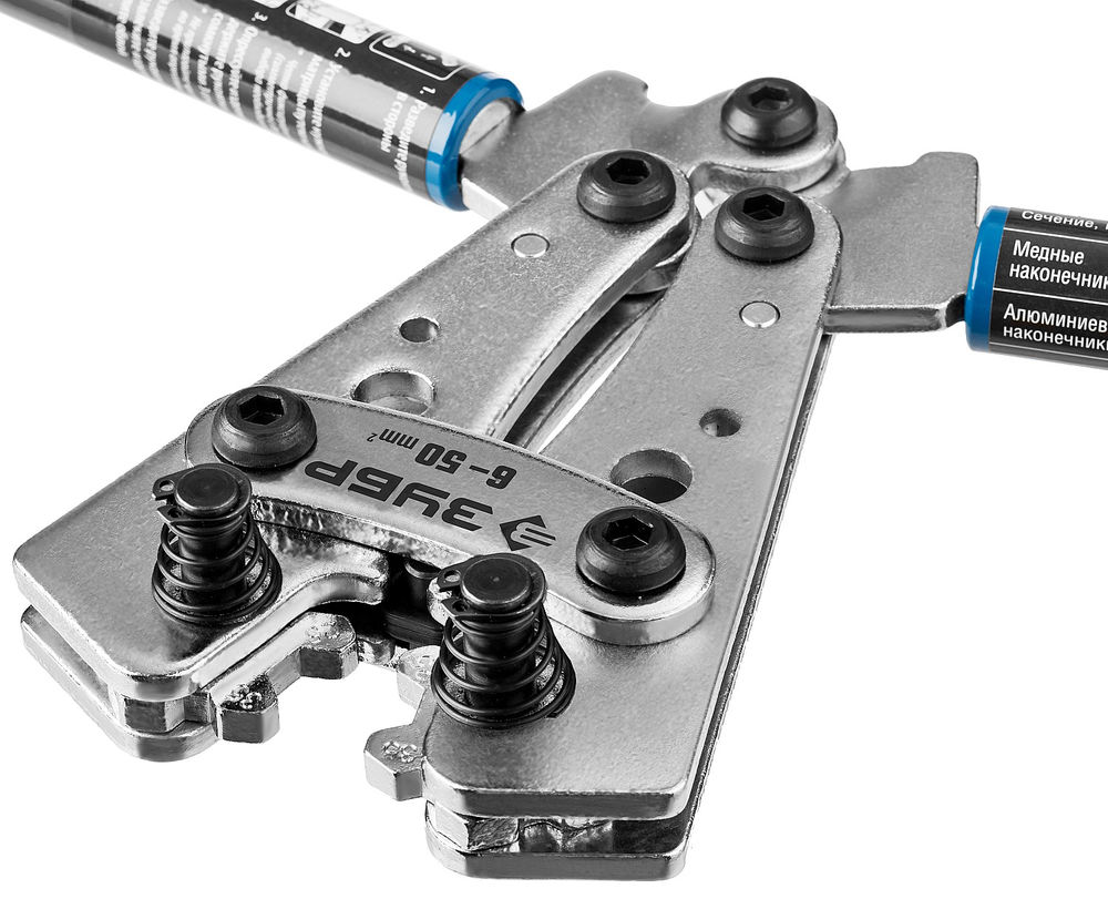 Пресс-клещи гексагональные усиленные для медных наконечников и гильз 6 - 50 мм2 ЗУБР ПКГ-50 Профессионал 45453